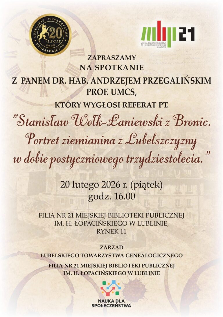 Zaproszenie na lutowe spotkanie.