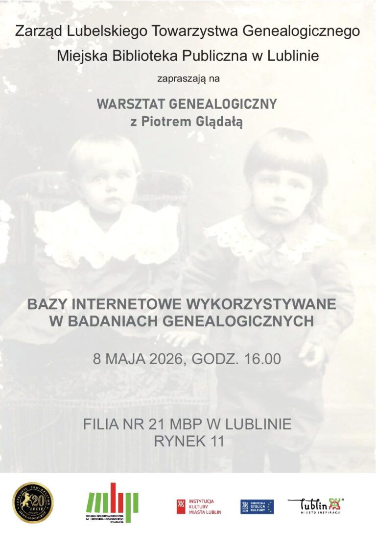 Zaproszenie na warsztaty genealogiczne.